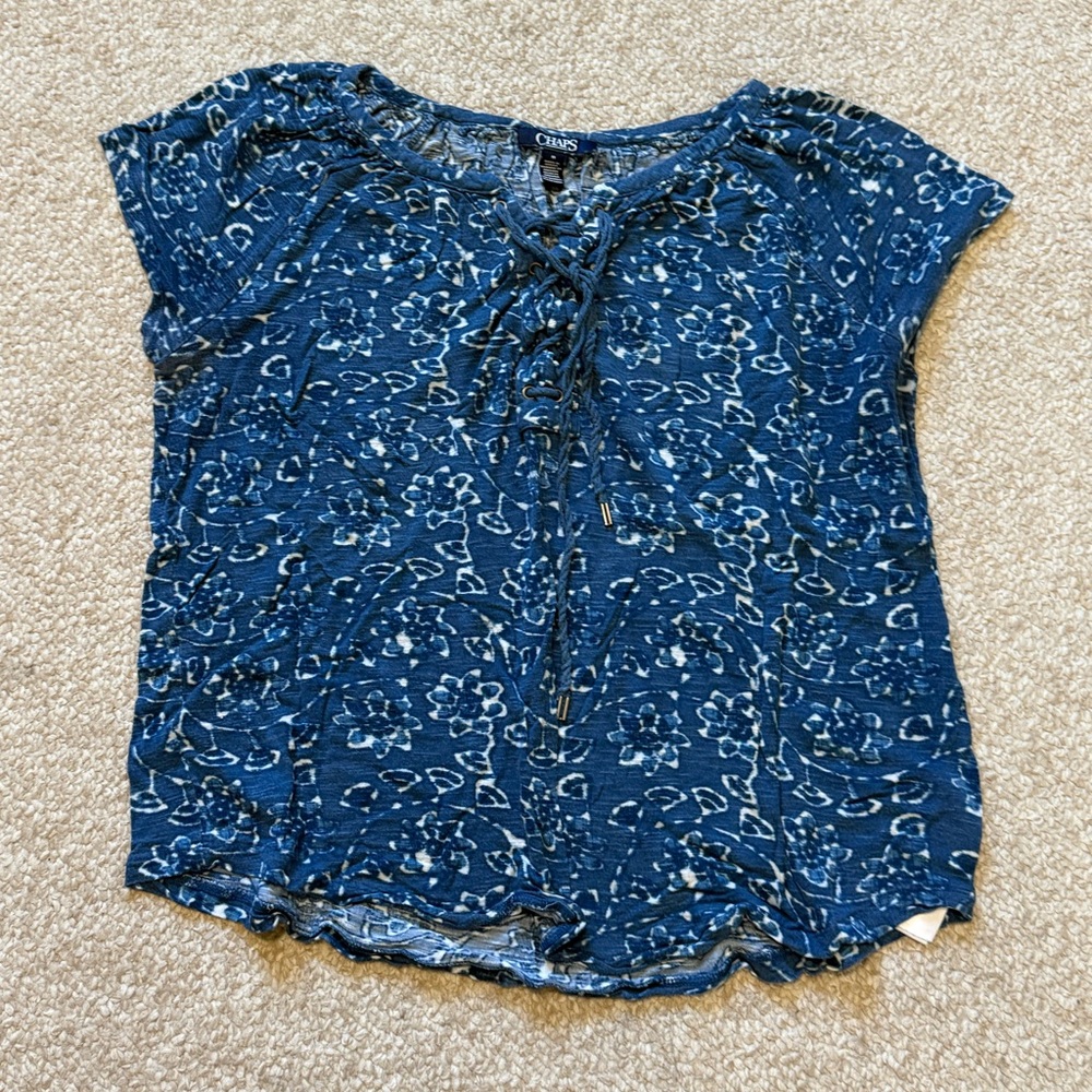 Chaps Blue Floral Women's Blouse